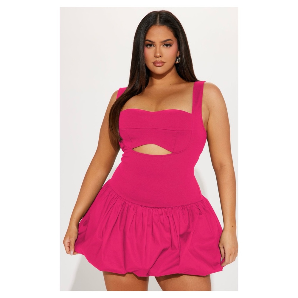 Vibrant Pink Cutout Dress